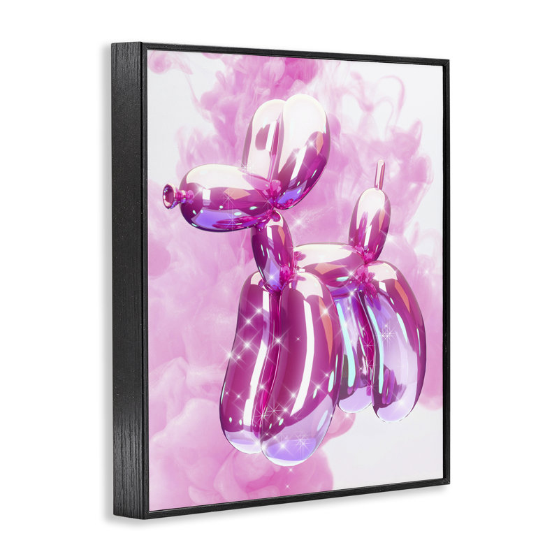 «Balloon Dog» avec art giclée par Ziwei Li, Giclée encadrée noir minuit, H 14 po x l 11 po