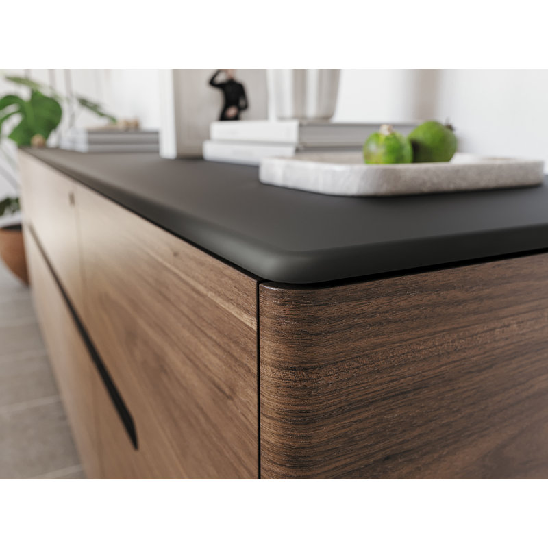 Luma 2 - Drawer File Cabinet, Walnut/Black