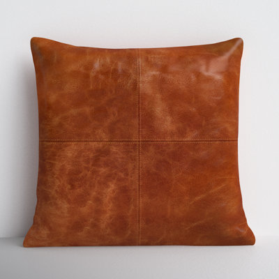 Emily Leather/Suede Throw Square Pillow