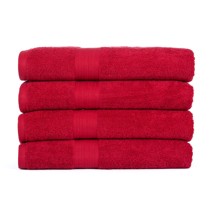 100% Cotton Hand Towels, Red