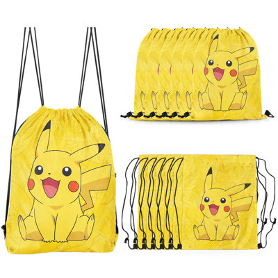 Pochette de bonbons pokémon, 12 pièces de sac à cordon de pokémon pour ensemble de décorations de fête d'anniversaire