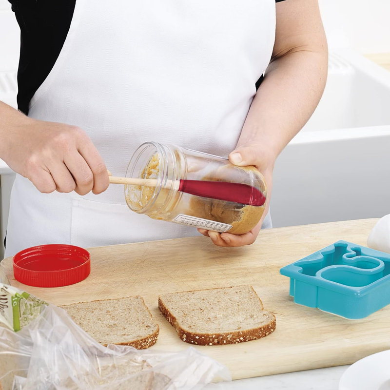 Flex-Core Wood Handled Spatula 5 Piece Set For Meal, Cayenne