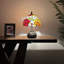 Lampe de table Harumi Tiffany en verre teinté orange rouge à base de libellule DEL l 10 po x P 10 po x H 14 po
