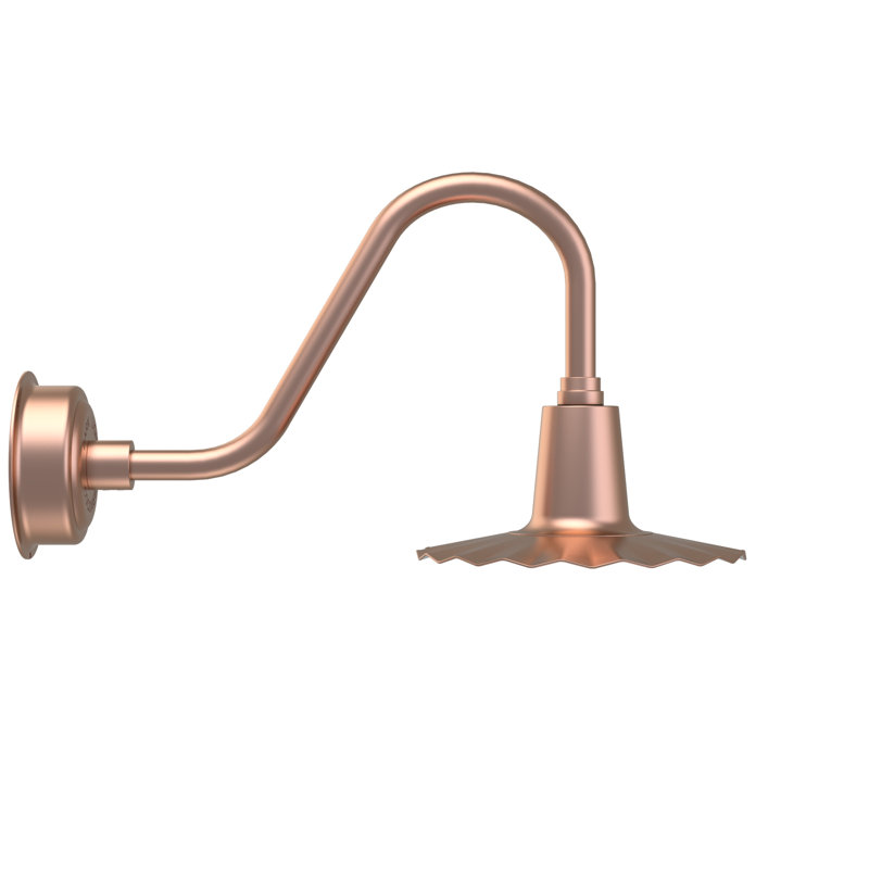 Luminaire de grange d’extérieur à del Iris, H 7,5 po x l 12 po x P 12 po, Cuivre uni