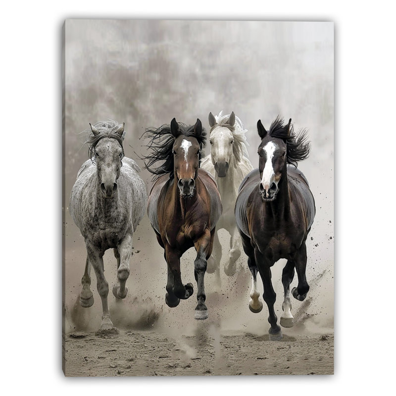 Art mural sur toile tendue Silver Herd, L 24 po x H 36 po x P 1,5 po