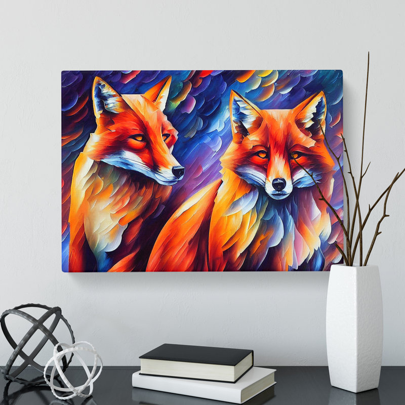Fox Painting Vol.6 Abstract - Wrapped Canvas, 50cm H x 76cm W x 3cm D