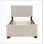 Lit plateforme tapissier avec lit gigogne simple, alliant confort, style et rangement polyvalent pour les chambres modernes.-346730960