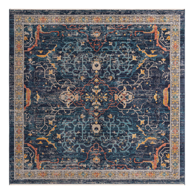 Alkire Floral Indoor Rug, Square 7'10"