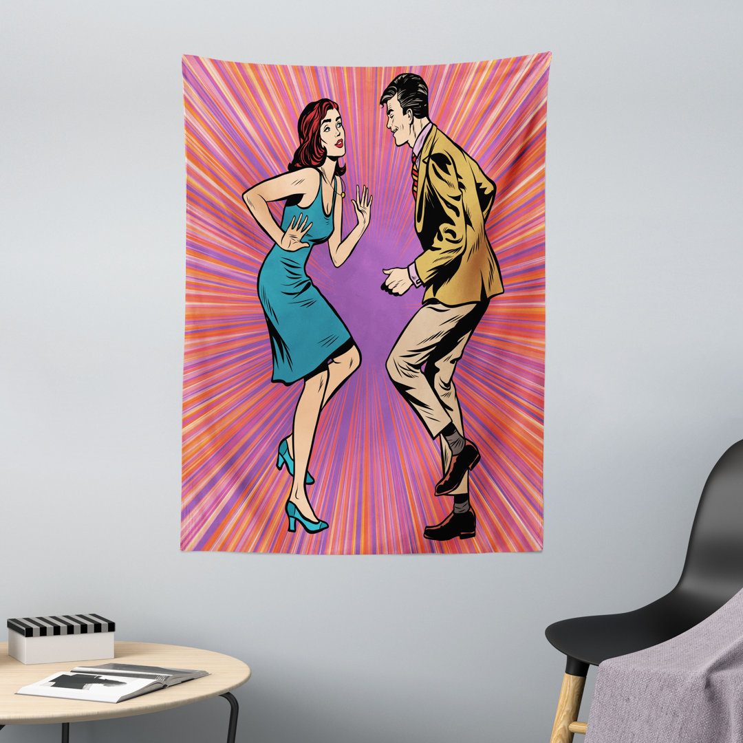 Pop Art Retro Disco PÃ¤rchen Wandteppich