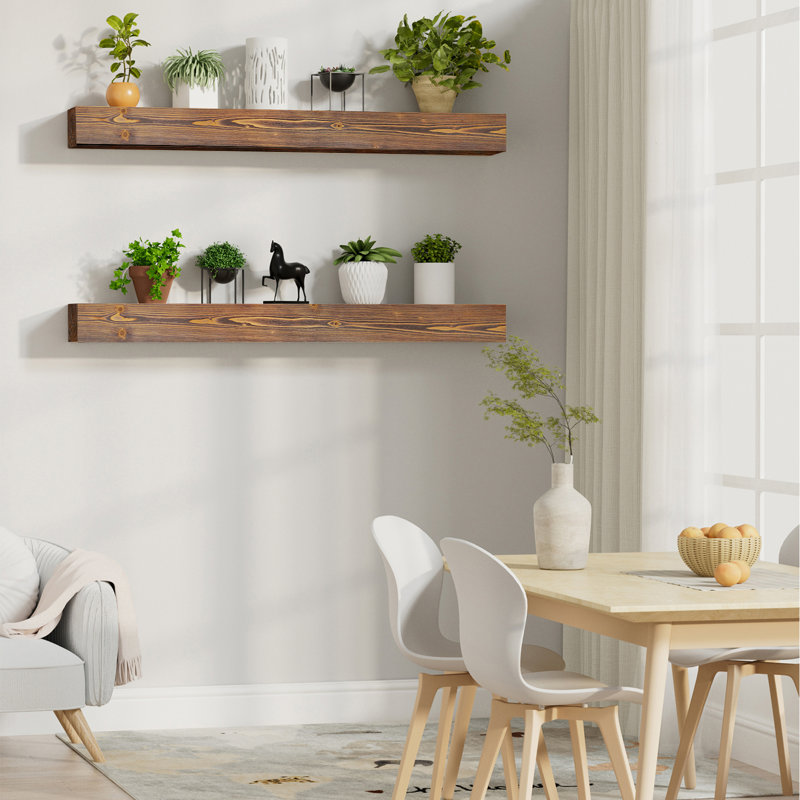 Fireplace Mantel, Wood Floating Fireplace Shelves, Wall Mounted Wooden Display Shelving, Mantels Over Fireplace, 72"
