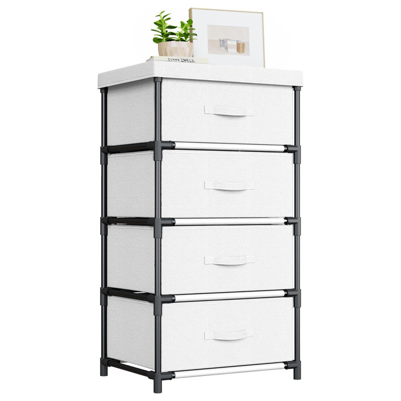 4 Drawer Storage Drawer, White