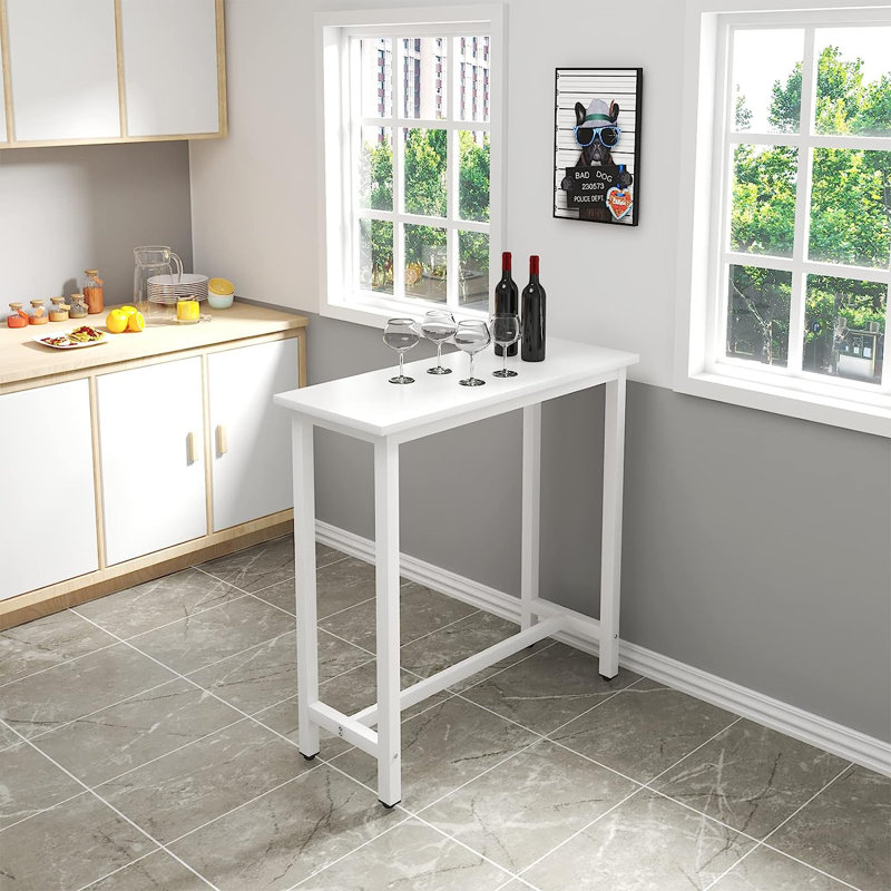 Dequinton Rectangular 120cm L x cm W Dining Table, White, White, H100  x L120 x W40cm