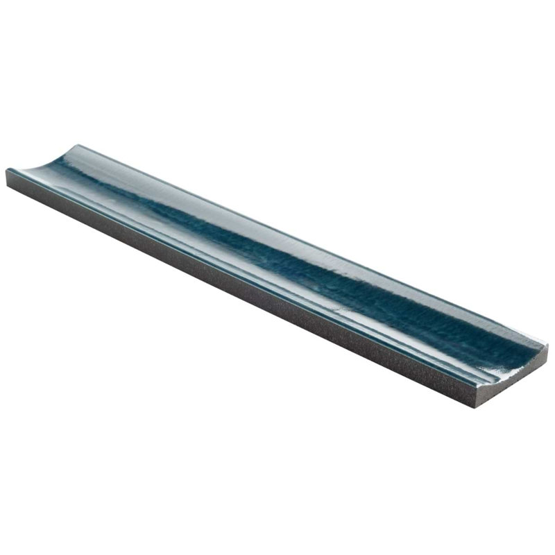 Lava Art Fluted Adriatic Blue 6x36 3D Glossy Lava Stone Tile, Harbor Blue