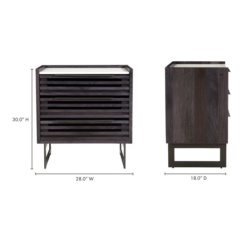Iker 3 - Drawer Solid Wood Dresser