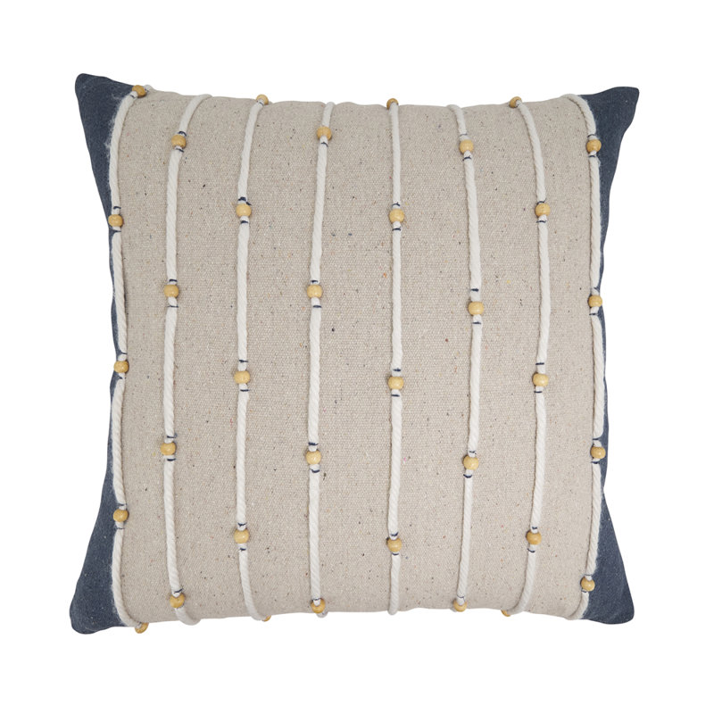 Housse de coussin en coton bleu marine