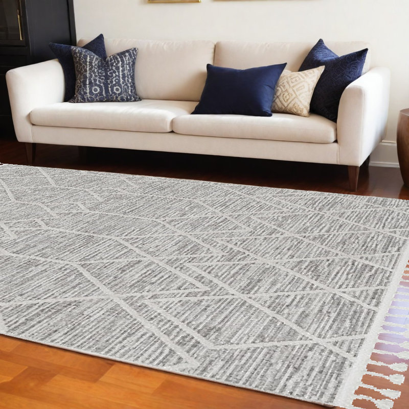 Geometric Tufted Beige Area Rug