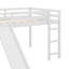 Lit mezzanine double avec glissade, conception multifonctionnelle polyvalente et finition blanche éclatante