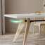 Table de salle à manger en bois massif blanc-108287865