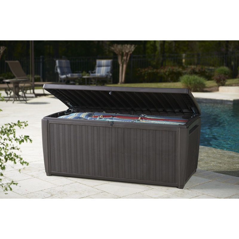 Sumatra Brown Resin Wicker Outdoor Storage Deck Box
