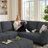 "102.56" W Reversible Sectional Sofa with Corner Seat & Extended Bench-150495494