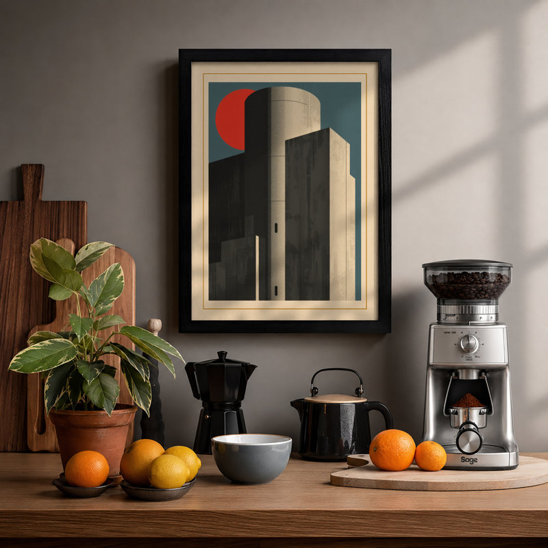 Urban Geometry Industrial - Framed Print, A4 - 29.7 x 21.0 cm, Black