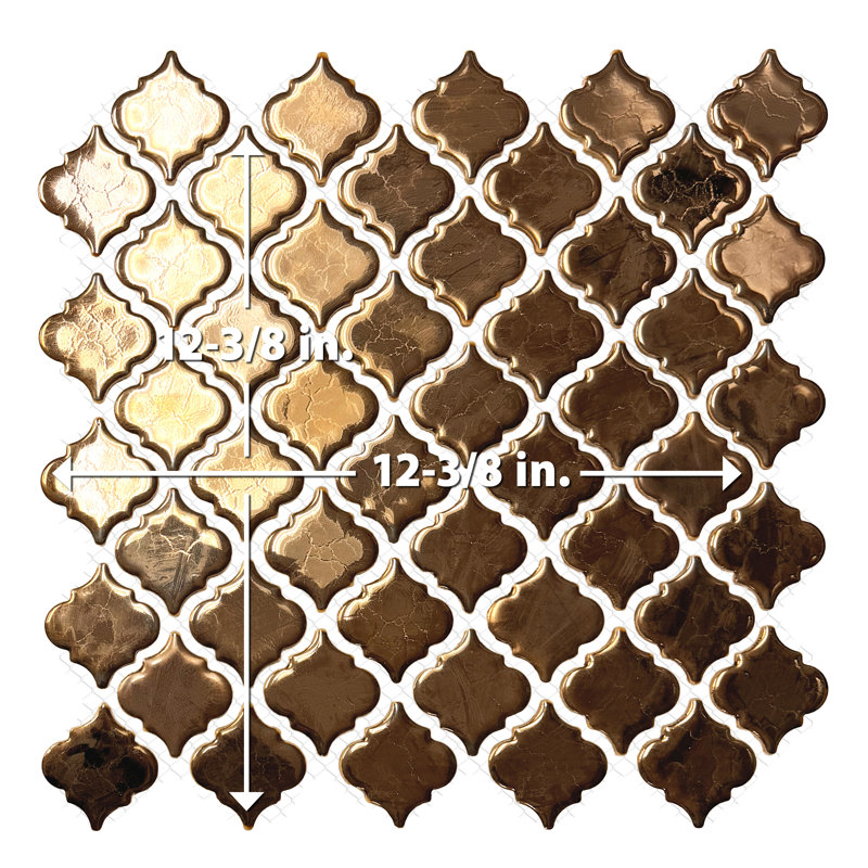 Hudson Tangier Gold 12-3/8" x 12-3/8" Porcelain Mosaic Floor and Wall Tile