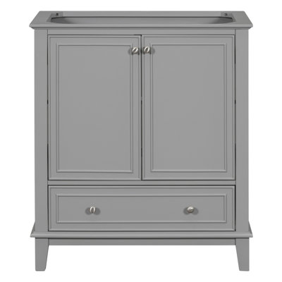【Évier non inclus, meuble-lavabo de base seulement】 Meuble-lavabo de 30 po sans lavabo, base seulement, armoire de salle de bain multifonctionnelle avec portes et tiroir, cadre solide et panneau de fibres à densité moyenne