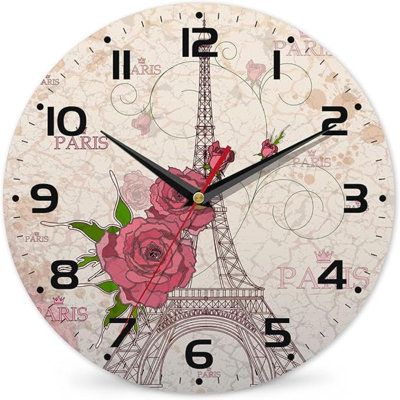 Horloge murale rétro en forme de Tour Eiffel