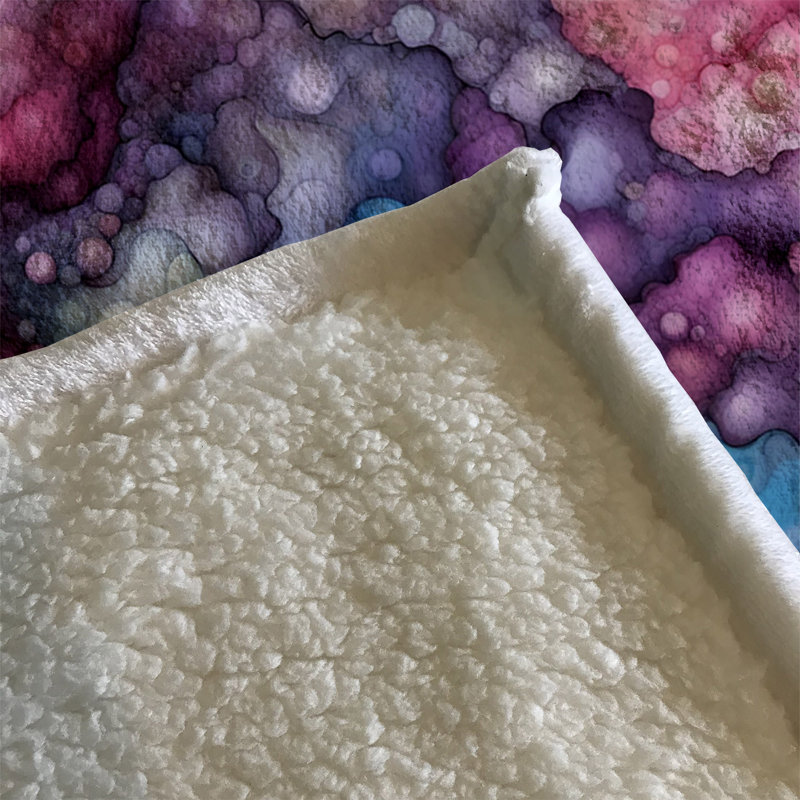 Throw Blanket, 68" W x 80" L, Abstract, Purple/Blue