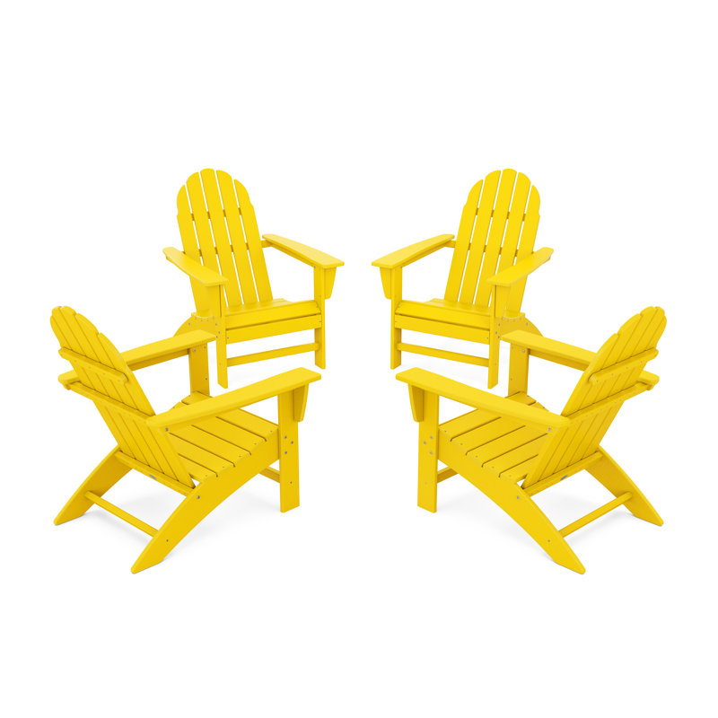 POLYWOOD Vineyard Adirondack Conversation Set, Lemon