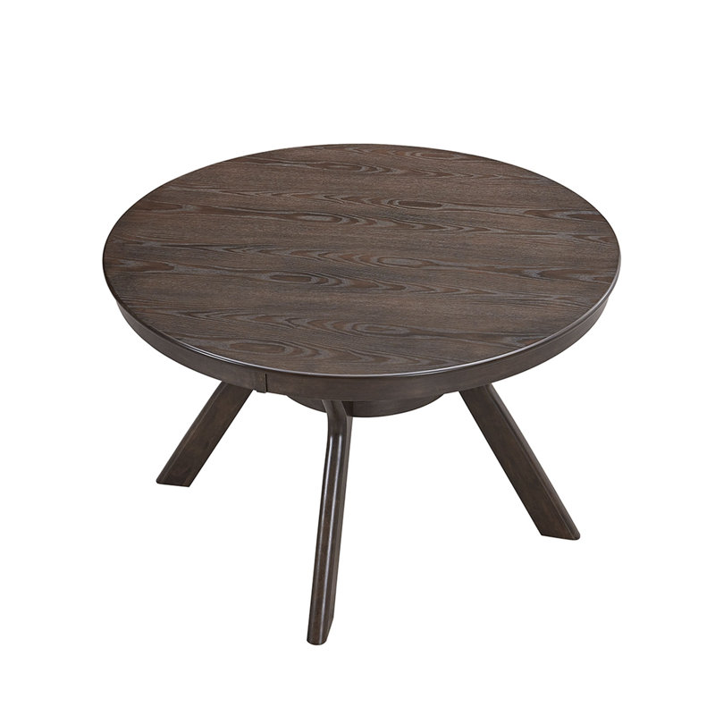 47.24''Round Rubber Wood Dining Table For 4-6 With Wooden Trestle Pedestal Base,Modern Kitchen Wooden Table Dinner Table For Dining Room, Living Room (1 Table)