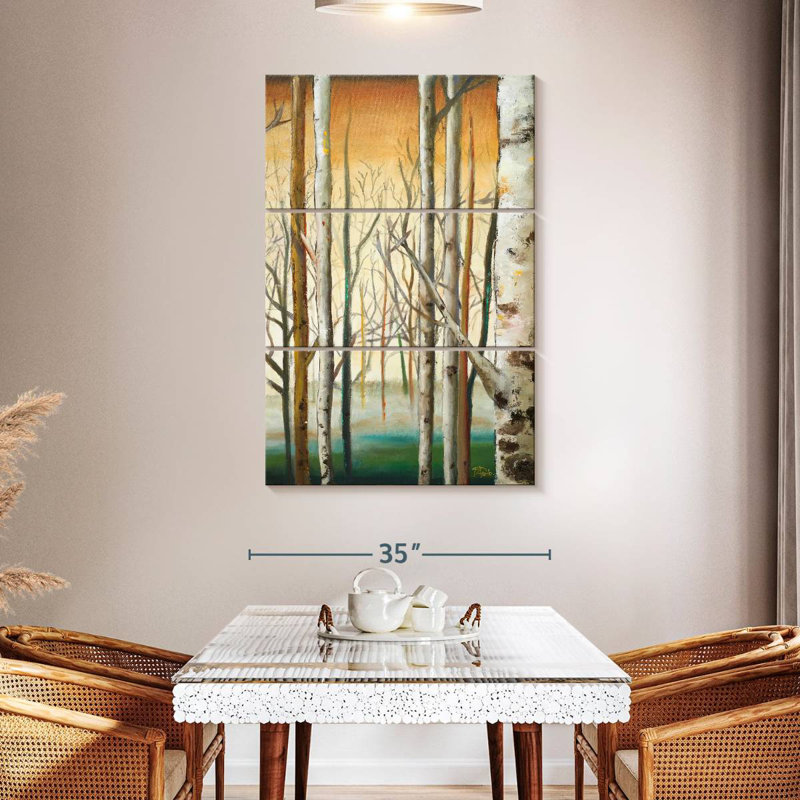 Millwood Pines Alvord Gold Birch Forest II | Wayfair