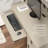 Small Computer Desk with Hutch in Antique White-328680183
