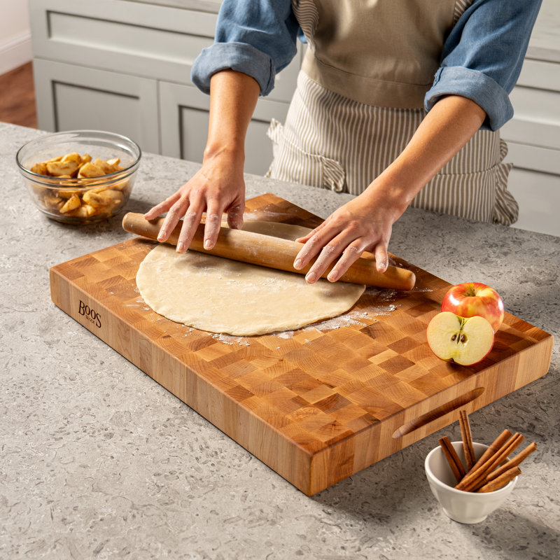 John Boos Chinese Chopping Block End Grain Reversible, Maple, 20" L x 15" W
