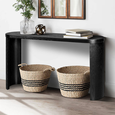 Table d'entrée durable de 60 po avec pieds courbés, options d'installation polyvalentes pour un décor flexible et une utilisation de l'espace