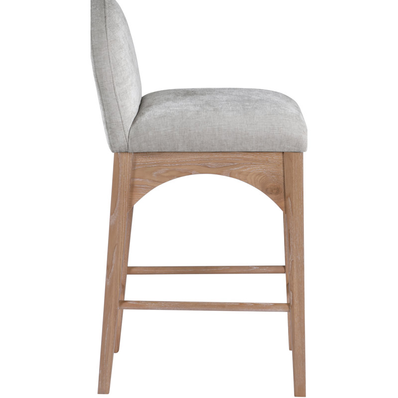 Waldorf Counter Stool, Natural, Gray Chenille