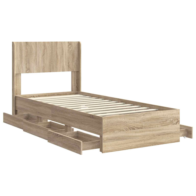 Bed, Small Single (2'6), Sonoma Oak