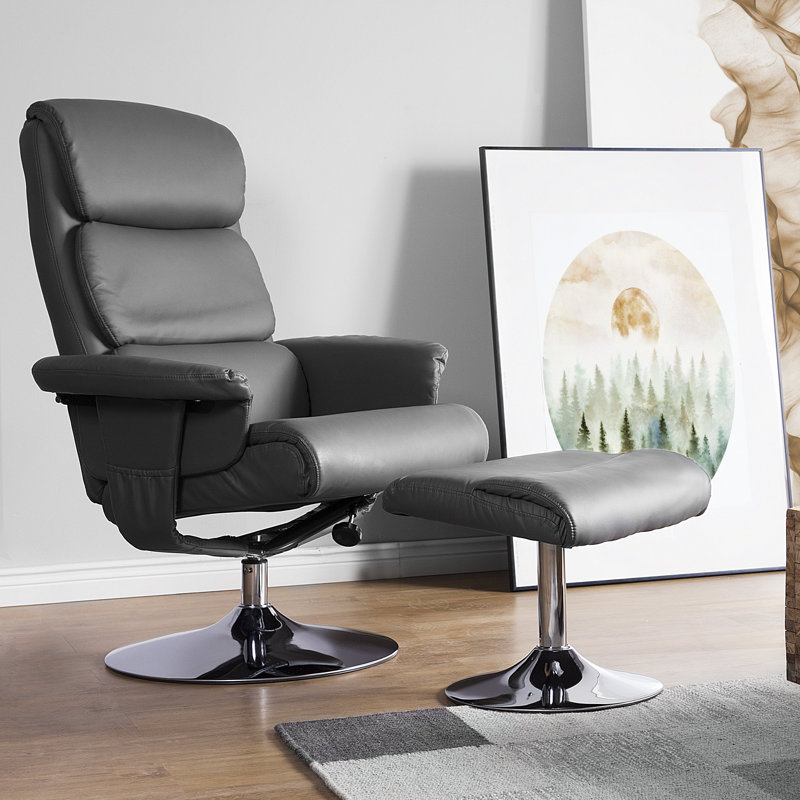 Vivien 78cm Wide Swivel Ergonomic Recliner with Massager