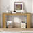 59.2" Large Curved Console Table with Unique Vertical Stripe Design-114896476