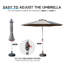 Parasol de patio 9 pi - Gris, bloquant, conception d'évent, facile à ajuster avec manivelle et inclinable pour abat-jour de piscine à 8 nervures, piscine robuste, cour arrière, terrasse