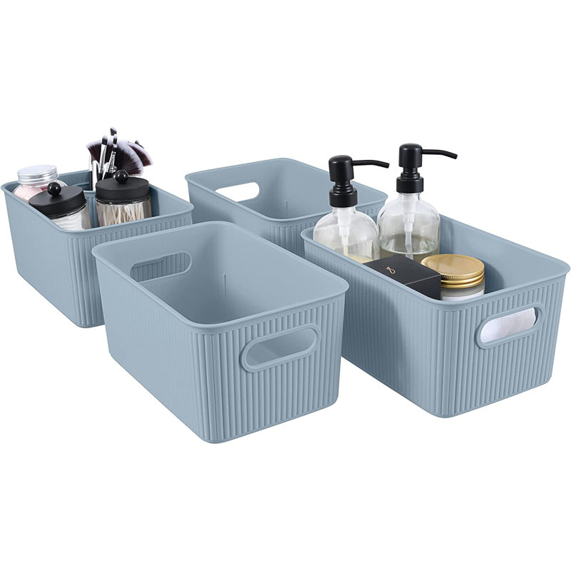 Paniers de rangement en plastique, 4, Pierre bleue