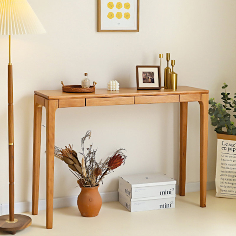 Console en bois massif Caley, H 33,5 po x l 51,2 po x P 13 po