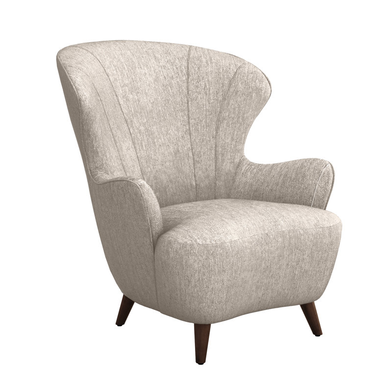 Ollie Wingback Chair, Bungalow Chenille, Walnut