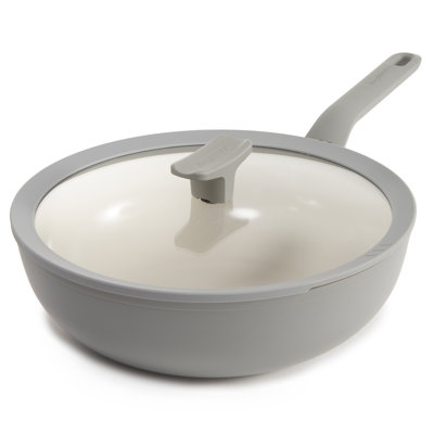 BergHOFF Leo Balance antiadhésif 4,4 pte Wok en céramique et aluminium avec couvercle en verre de 11 po, matériau recyclé
