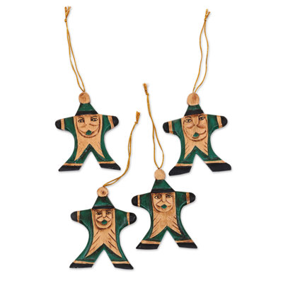 3.5'' Handmade Wood Hanging Figurine Ornament