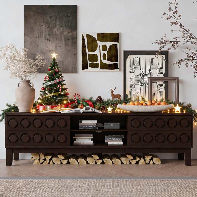 TV Stand for TVs up to 75", Dark Brown
