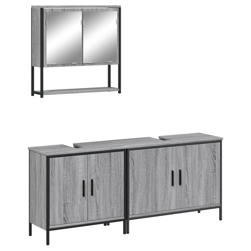 Adannaya Bathroom Furniture Suite, Grey Sonoma