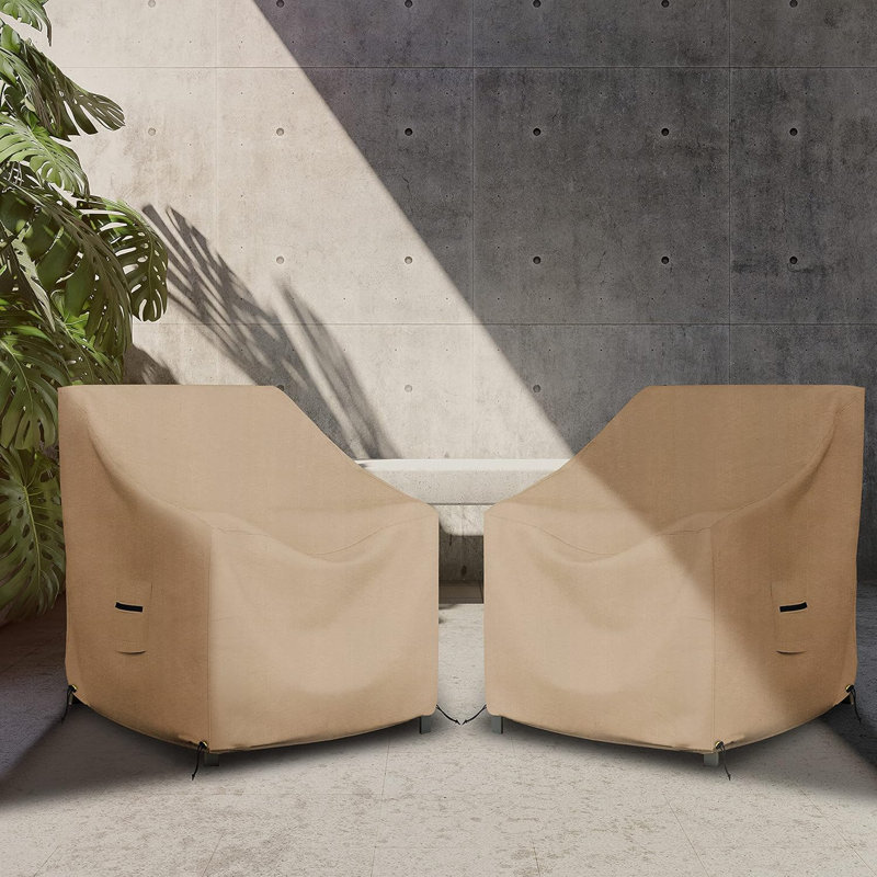High Density Waterproof Outdoor Patio Chair Cover, All Weather Protection 2 PCs Patio Deep Seat Chair Cover Protector (Set of 2)