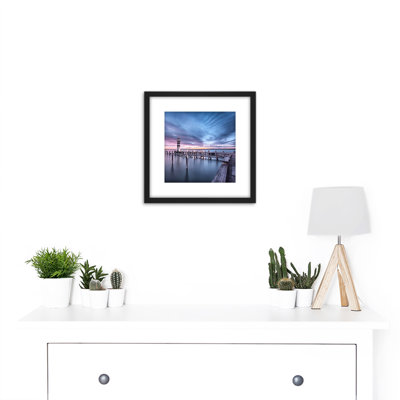 DeSousa Lake Neusiedl Austria Sunset Lighthouse Photo - Single Picture Frame Print