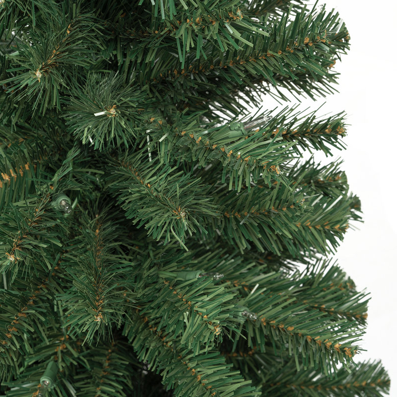 Traditional Pre-Lit Slim Christmas Tree – Illuminated with Warm Lights and Sturdy Metal Stand for Effortless Holiday Charm